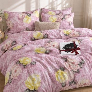 Bedding Set Gold calico Kamileia, Single, 50*70, Gold Calico